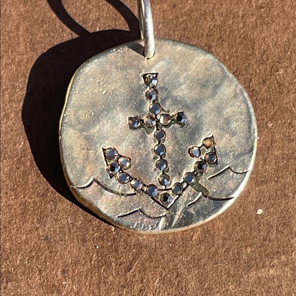Waxing PoetryAnchor Pendant with Rhinestones